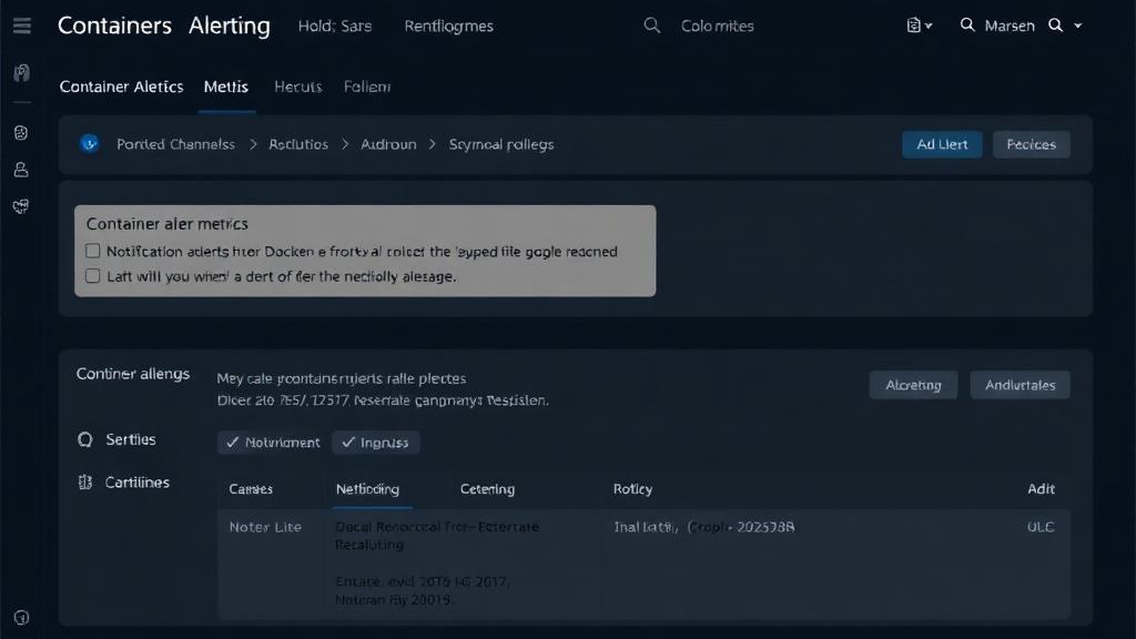 Container alerting configuration