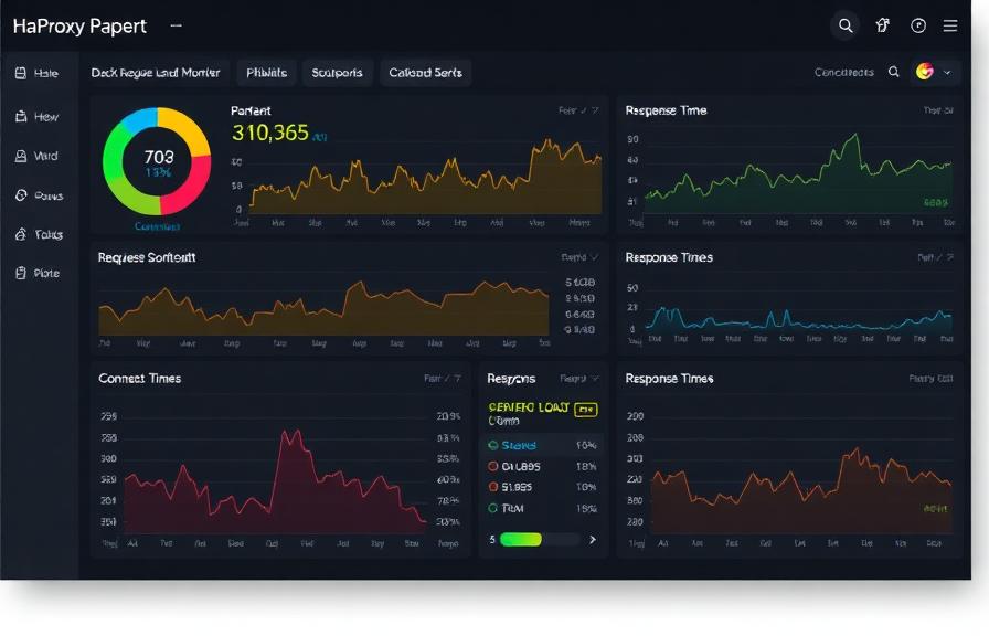 HAProxy monitoring dashboard with backend health and response times
