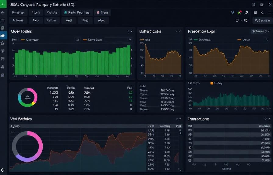 MSSQL monitoring dashboard with query performance and buffer cache metrics