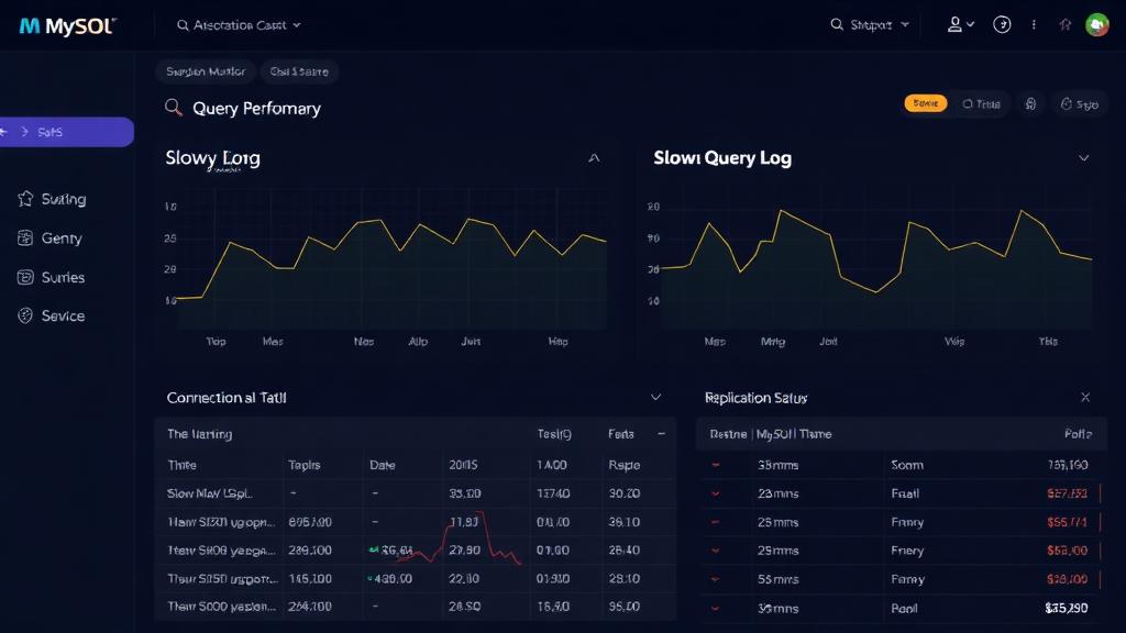 MySQL monitoring dashboard with query metrics