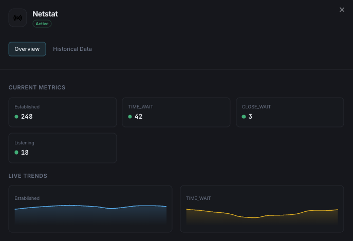Netstat network monitoring