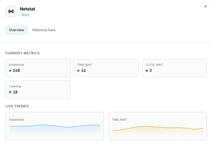 Netstat network monitoring