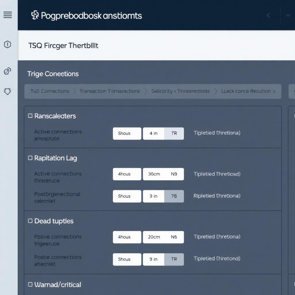 PostgreSQL monitoring trigger configuration dashboard