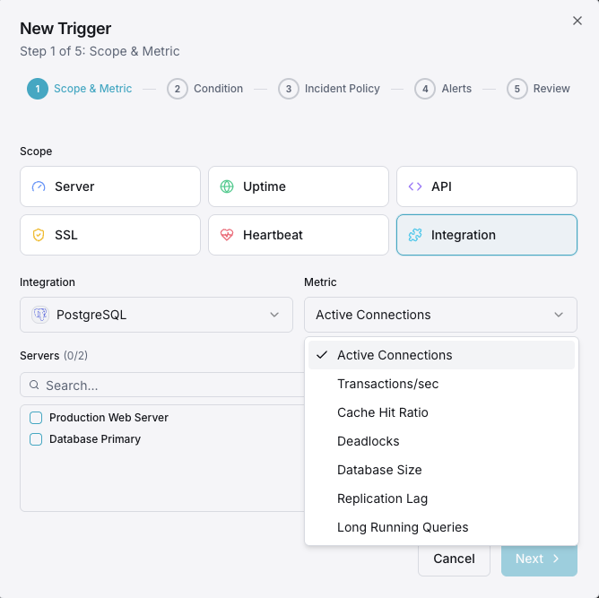 Notification channels and alert configuration