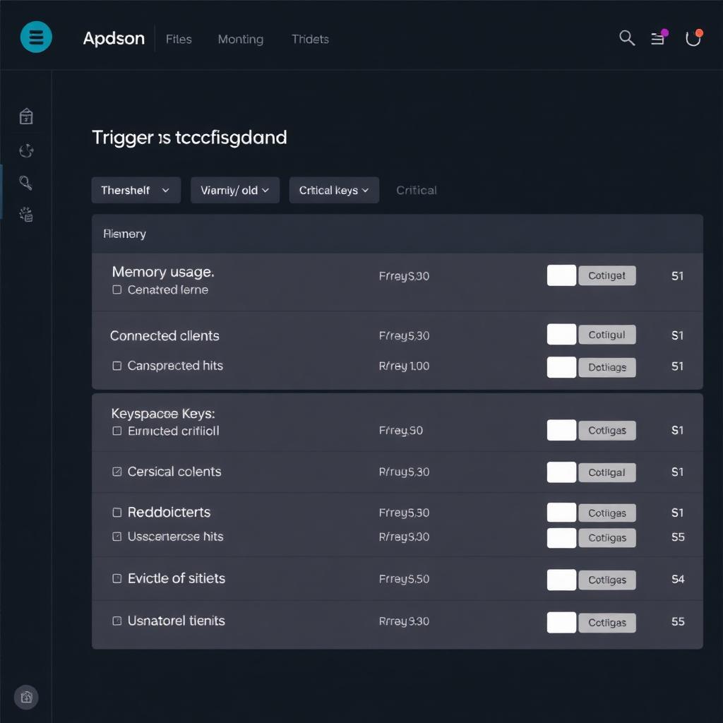 Redis monitoring trigger configuration dashboard