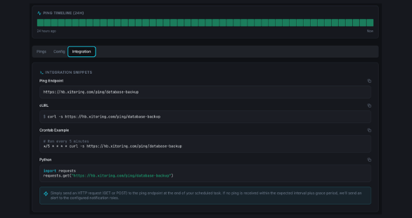 Heartbeat alert configuration