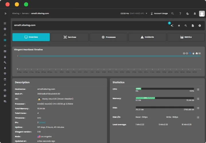 Disk I/O and storage capacity tracking