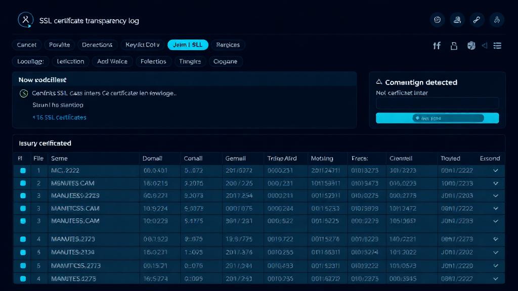 Certificate transparency log monitoring