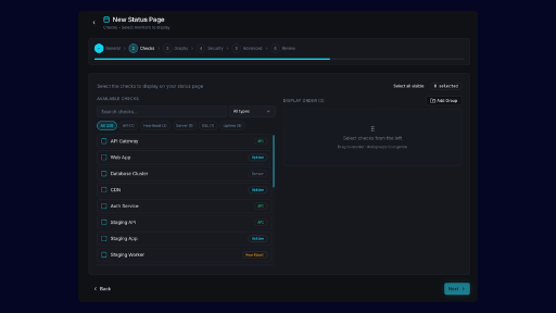 Branded status page with custom domain