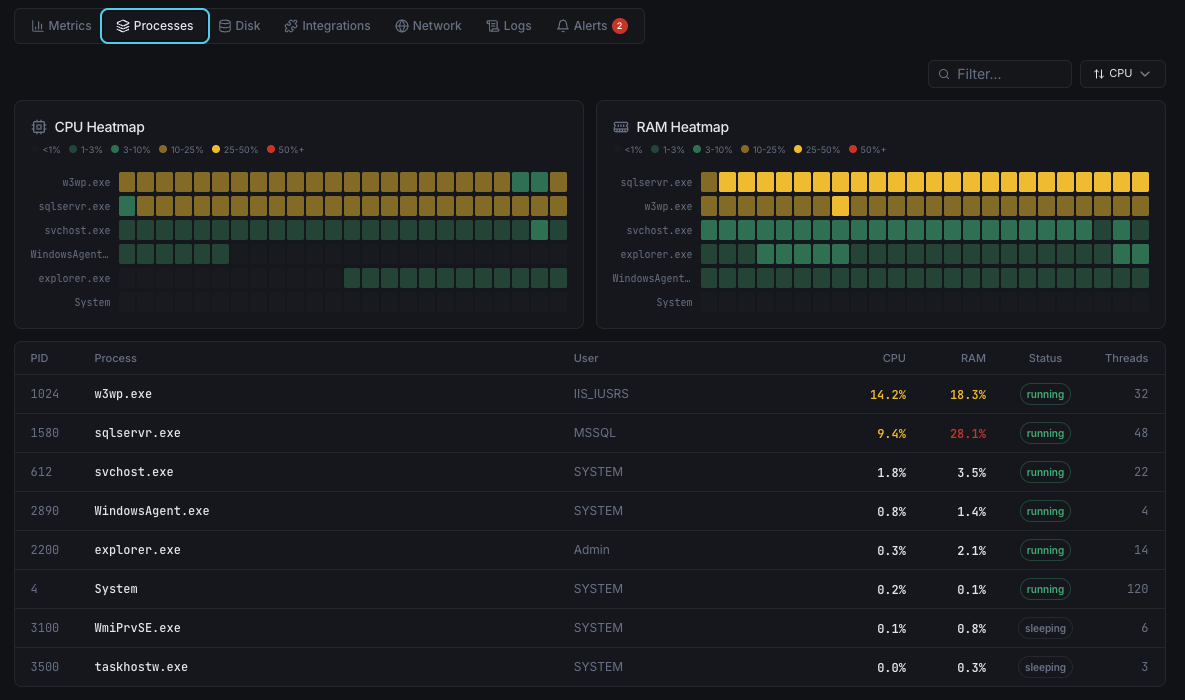 Windows performance counters and IIS monitoring